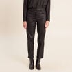Pantalon enduit noir femme
