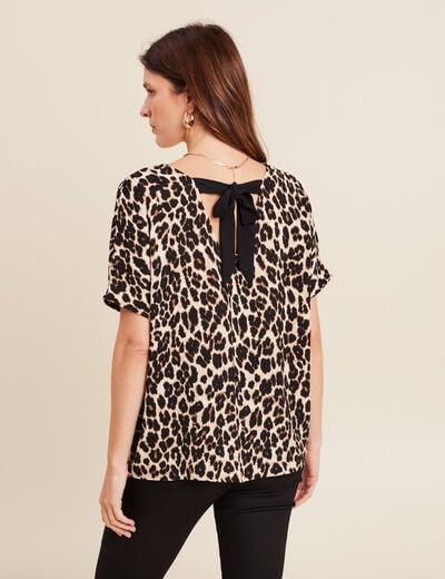 Blouse fluide manches 3/4 creme femme