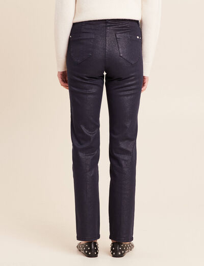 Pantalon magique L'Unique effet brillant bleu marine femme