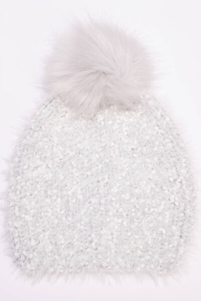 Lot bonnet et écharpe gris clair femme