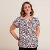 Blouse manches courtes beige femme