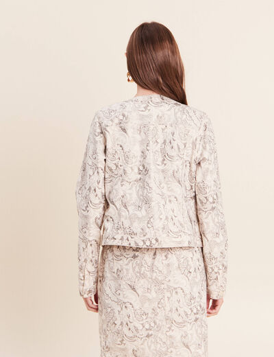 Veste cintr&eacute;e r&eacute;versible manches longues blanc femme