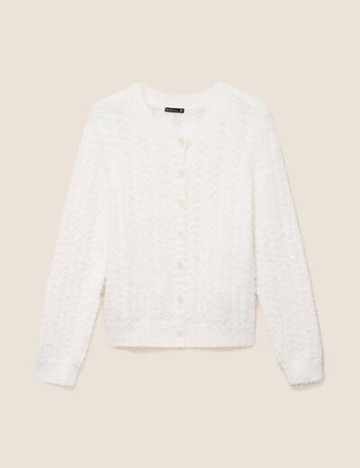 Cardigan col rond ecru femme
