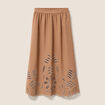Jupe longue &eacute;vas&eacute;e beige femme