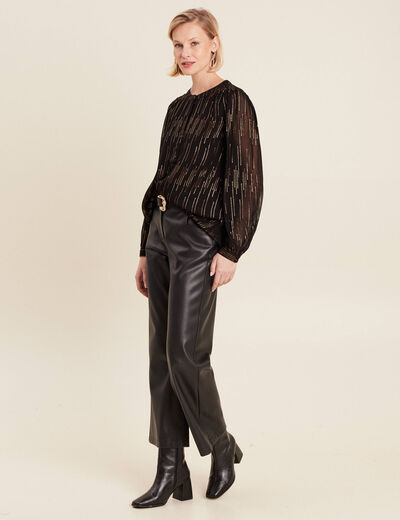 Blouse manches longues couleur or femme