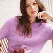 Pull manches longues violet femme