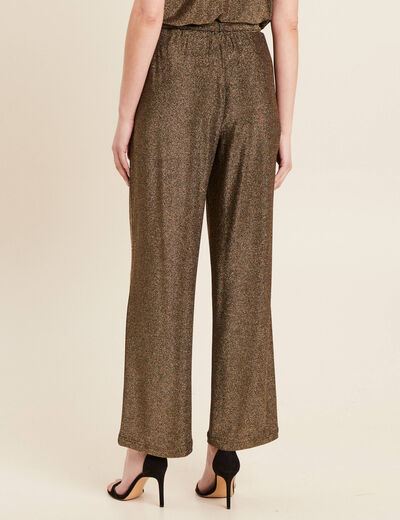Pantalon large taille haute vert kaki femme