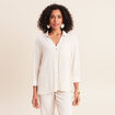 Chemise ample manches 3/4 beige femme
