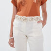 Ceinture en macramé ecru femme