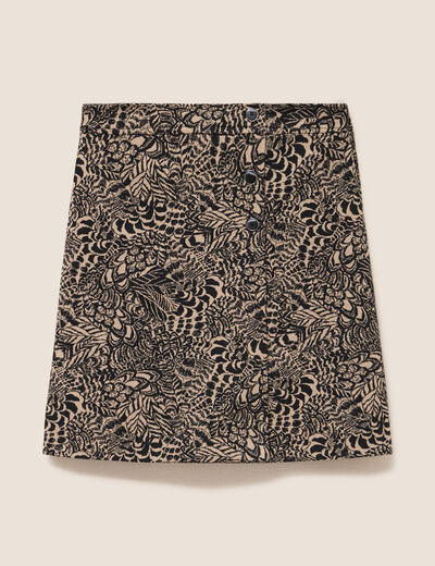 Jupe jacquard taille standard beige femme