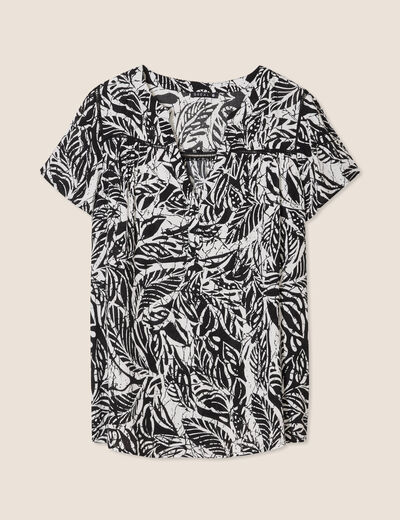Blouse manches courtes noir femme