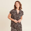 Chemise crêpe manches courtes noir femme
