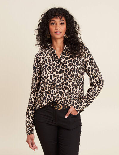 Chemise manches longues creme femme