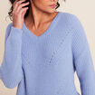 Pull manches longues bleu ciel femme