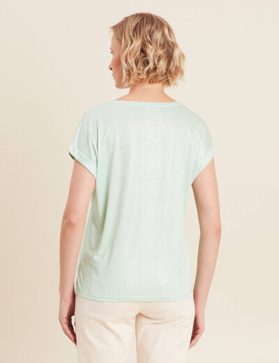 T-shirt manches courtes vert clair femme