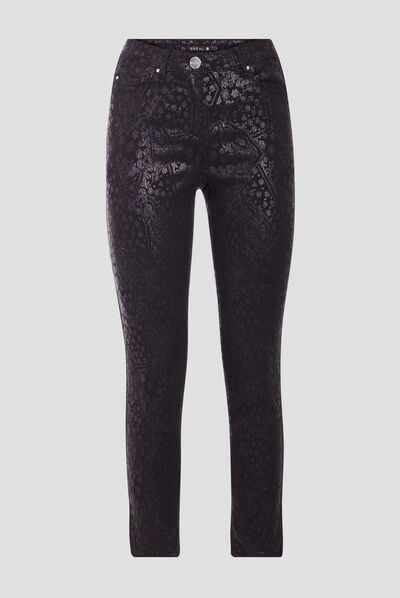 Pantalon ajusté noir femme