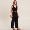 Combinaison pantalon fluide noir femme