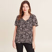 Blouse manches courtes noir femme