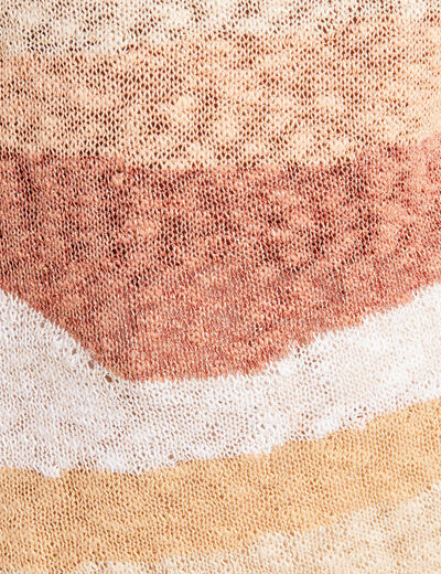 Pull sans manches beige femme