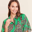 Chemise ample manches courtes fluide vert femme