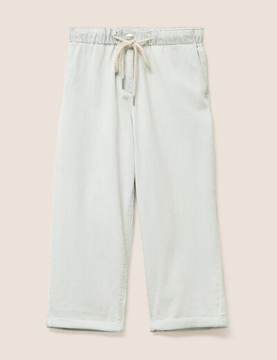 Pantacourt coupe mom denim bleach femme