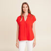 Blouse manches courtes rouge femme