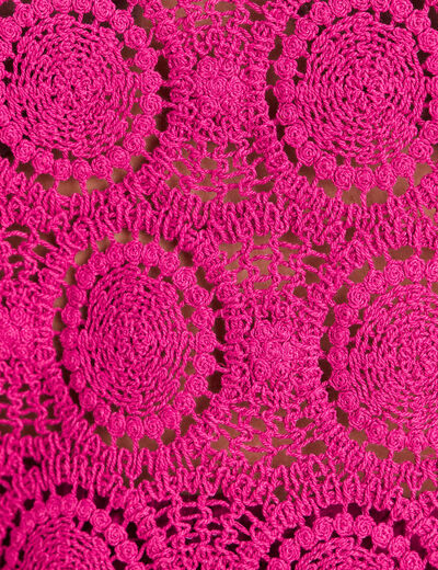 D&eacute;bardeur sans manches aspect dentelle violet clair femme