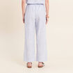 Pantalon large taille haute bleu femme