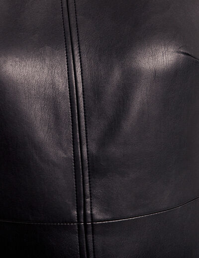 Robe droite simili cuir noir femme