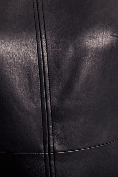Robe droite simili cuir noir femme