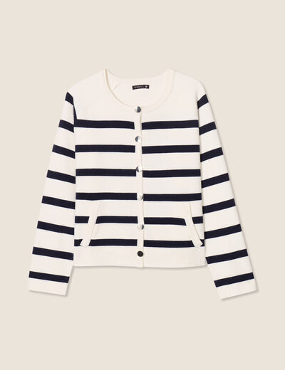 Gilet manches longues bleu femme