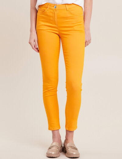 Pantalon léger taille standard 7/8ème jaune or femme