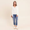 D&eacute;bardeur tricot sans manches blanc femme