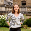 Pull col v &agrave; sequins gris femme