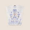 T-shirt col rond manches courtes ecru femme