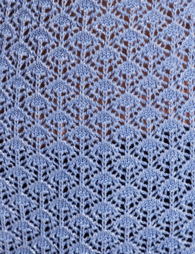 Pull col rond manches longues bleu ciel femme