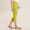 Pantacourt ajust&eacute; taille haute vert anis femme