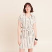 Robe droite courte manches tr&egrave;s courtes noir femme