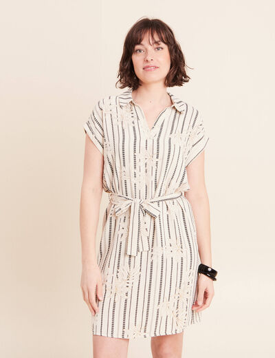 Robe droite courte manches tr&egrave;s courtes noir femme