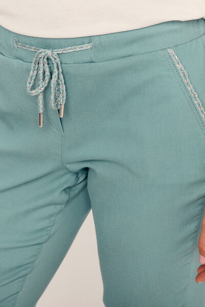 Pantalon jogger 7/8ème bleu canard femme