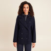 Caban doubl&eacute; avec capuche bleu marine femme