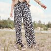 Pantalon large taille haute noir femme