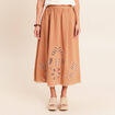 Jupe longue &eacute;vas&eacute;e beige femme