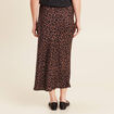 Jupe longue effet satin marron femme