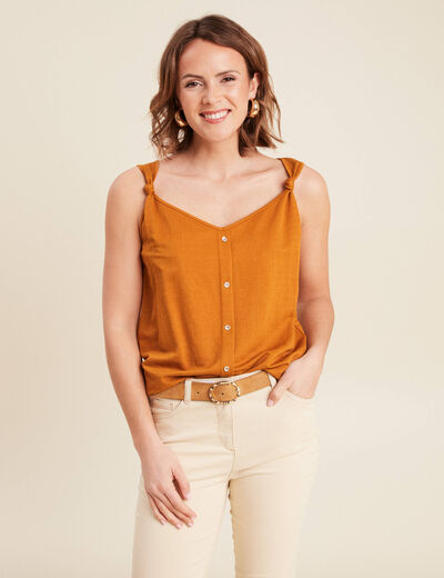 Débardeur sans manches camel femme