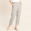 Pantalon large 7/8&egrave;me taille haute vert clair femme