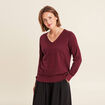 Pull manches longues bordeaux femme