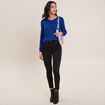 Pantalon ajusté taille haute noir femme