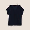 T-shirt manches courtes bleu fonc&eacute; femme