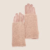 Gants avec mitaines amovibles taupe femme